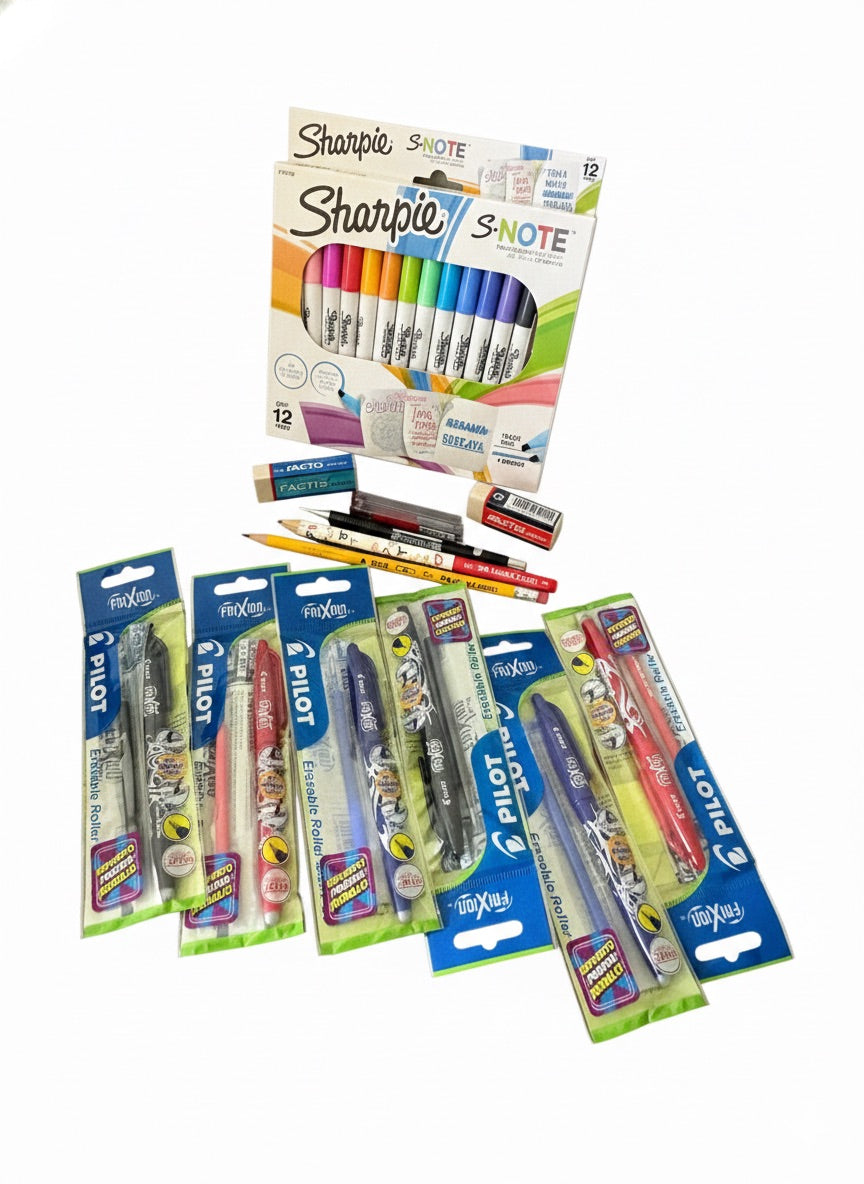 Kit Destacadores Sharpie, Bolígrafos Pilot, Portamina, Lápices