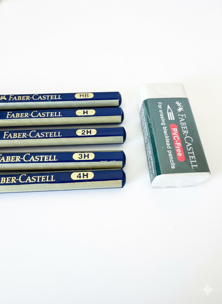 Set De Lápices Grafitos Faber Castell Goldfaber Tipo H, Incluye Goma
